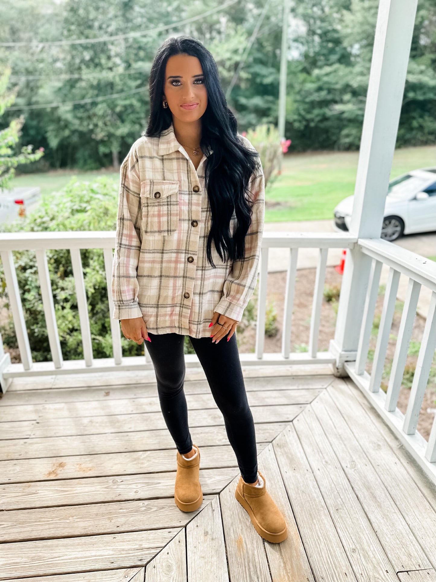 Stepping Out Shacket - pink