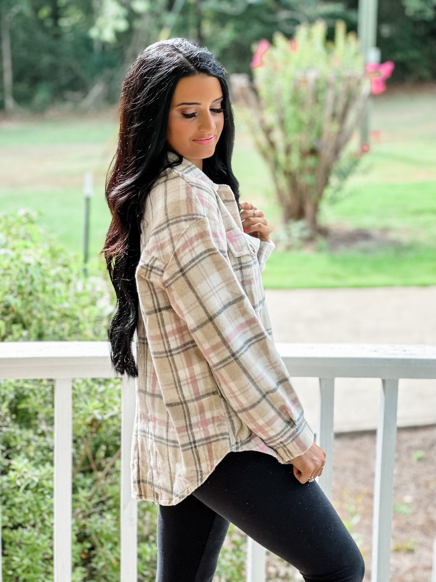 Stepping Out Shacket - pink