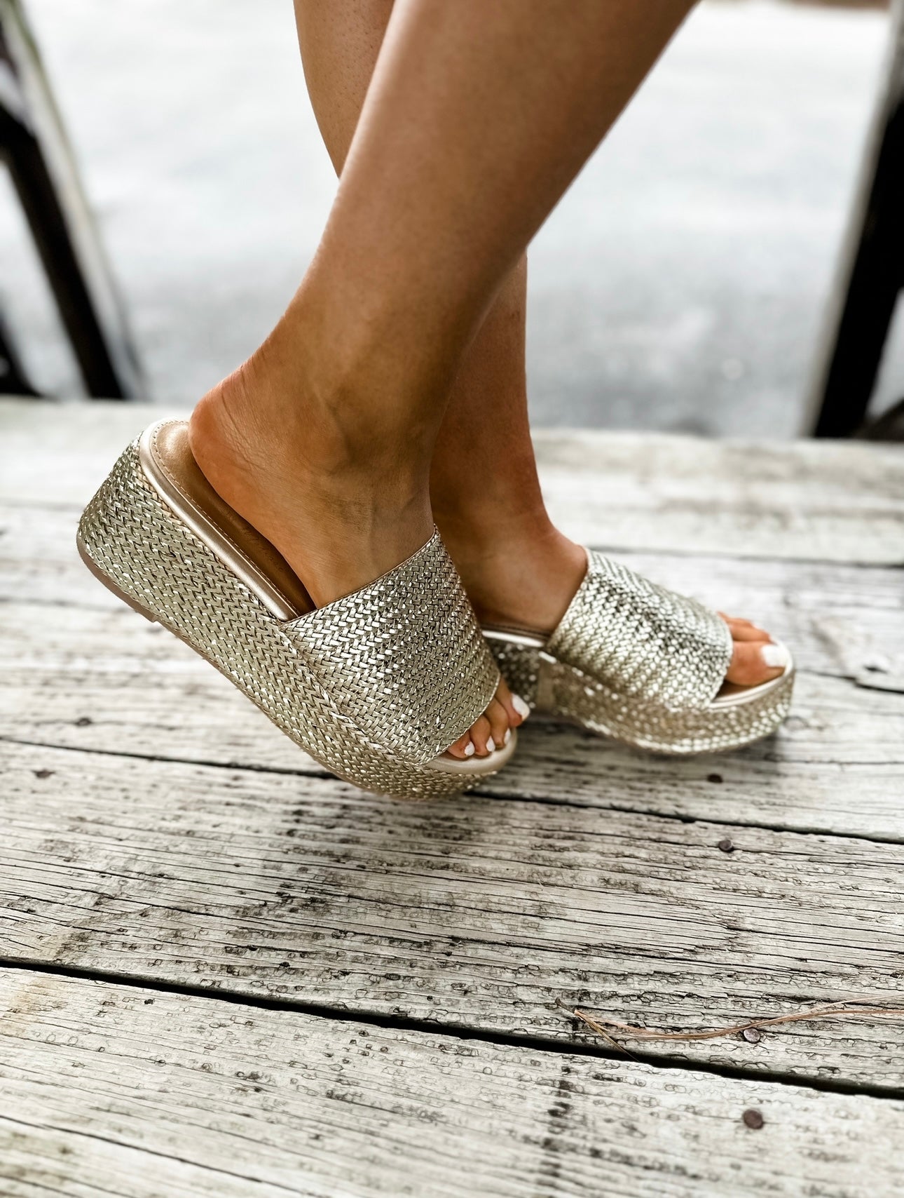 Gold Platform Wedges