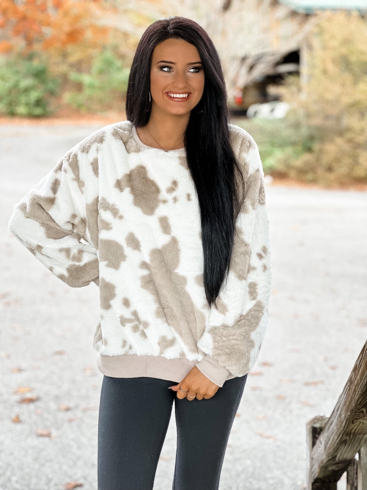 Cow Print Pullover