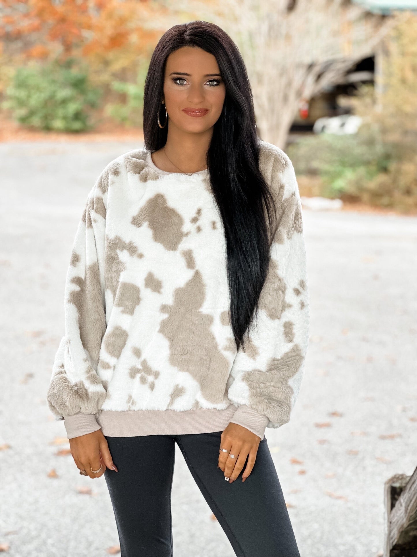 Cow Print Pullover