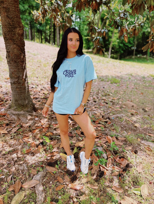 Jesus Loves You Tee - Light Blue