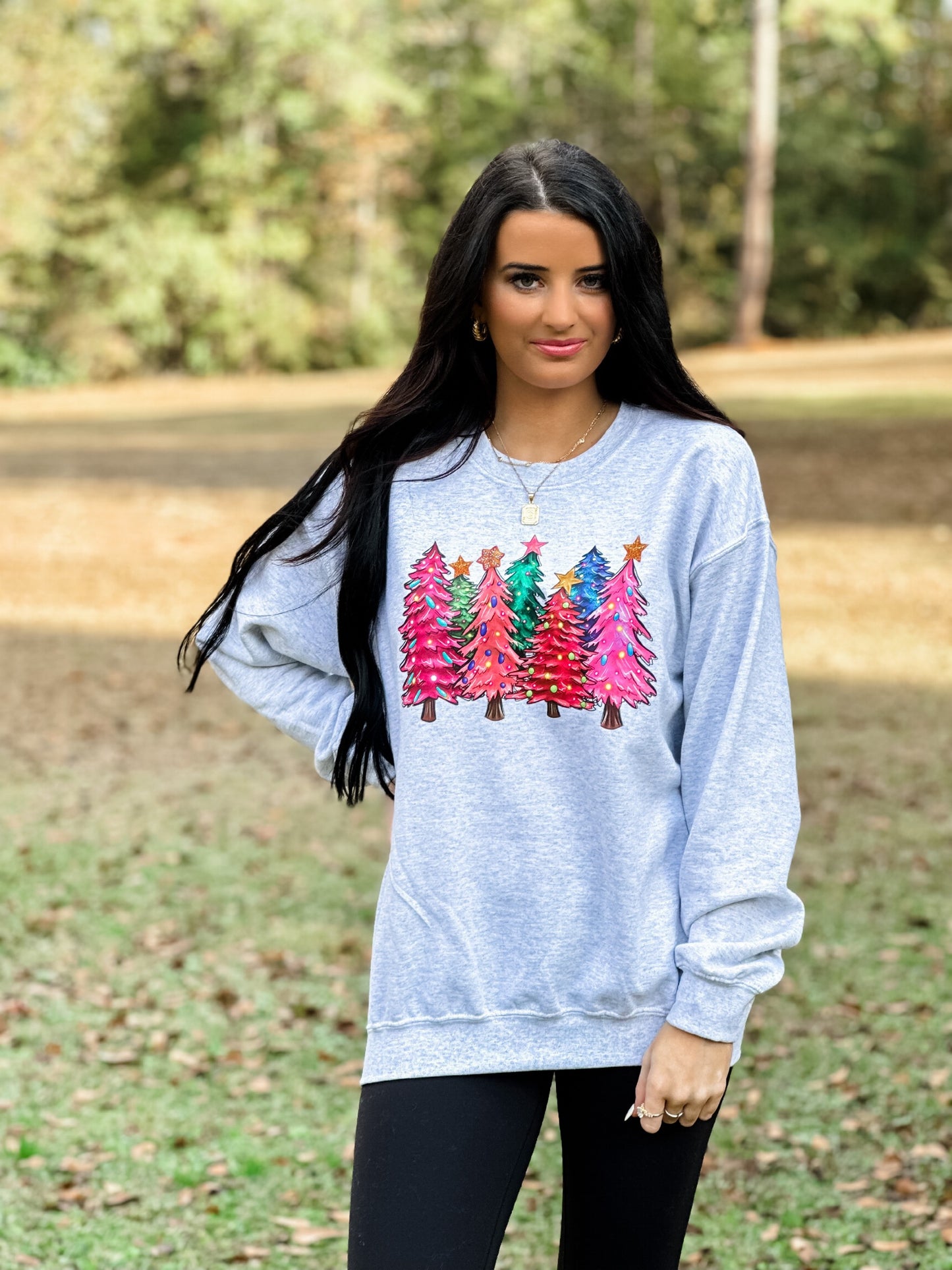 Christmas Tree Sweatshirt -grey