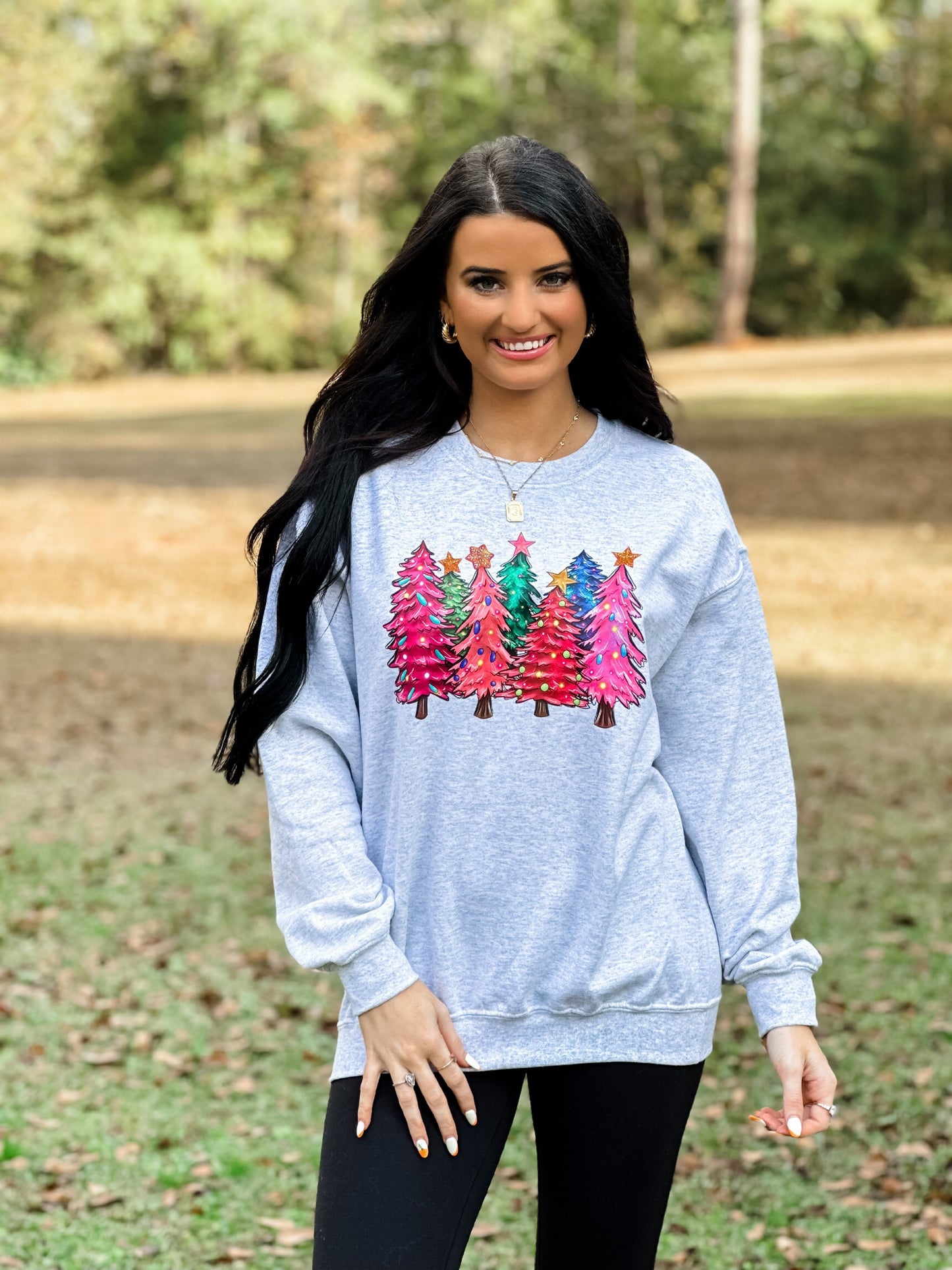 Christmas Tree Sweatshirt -grey