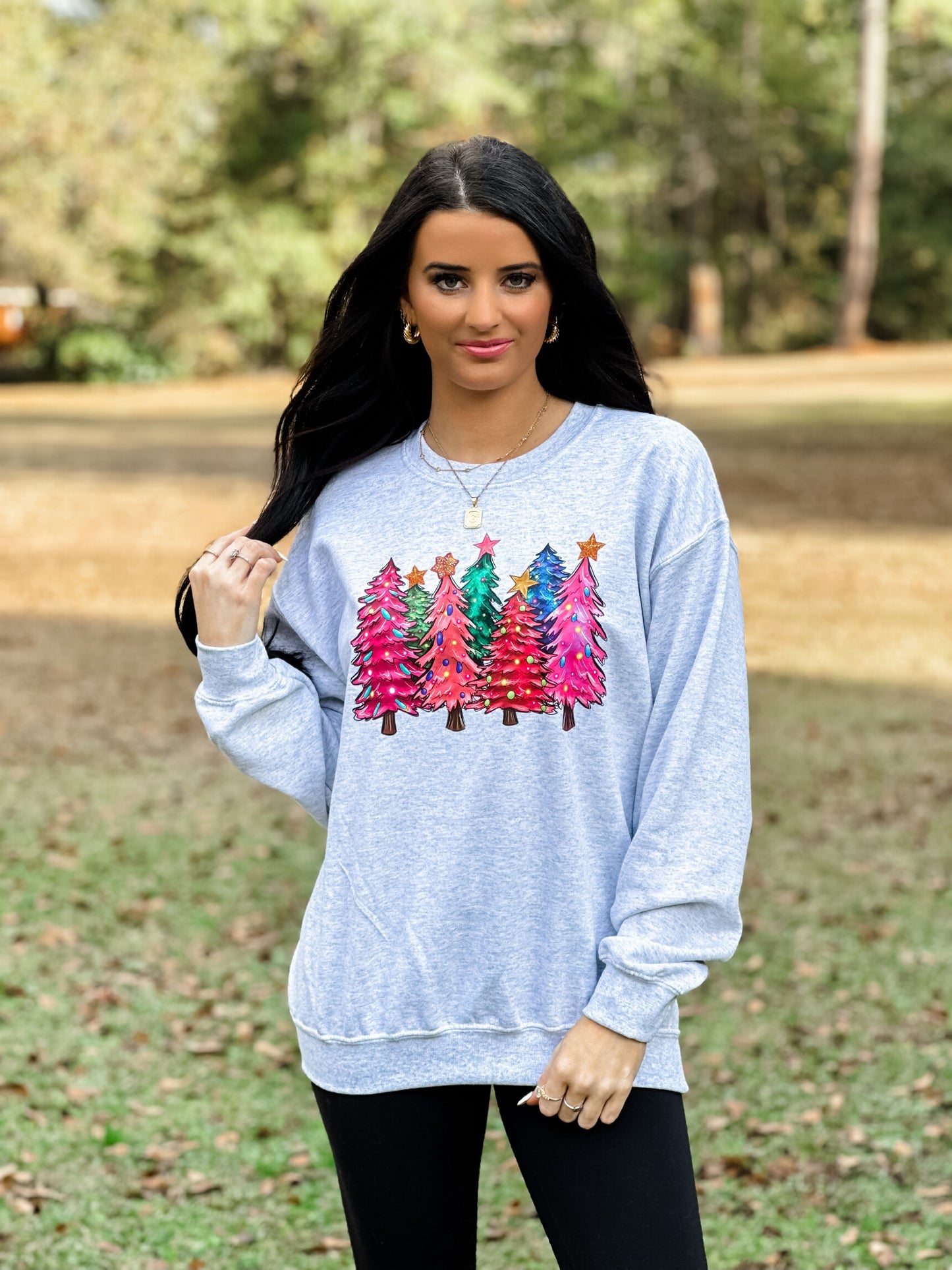 Christmas Tree Sweatshirt -grey