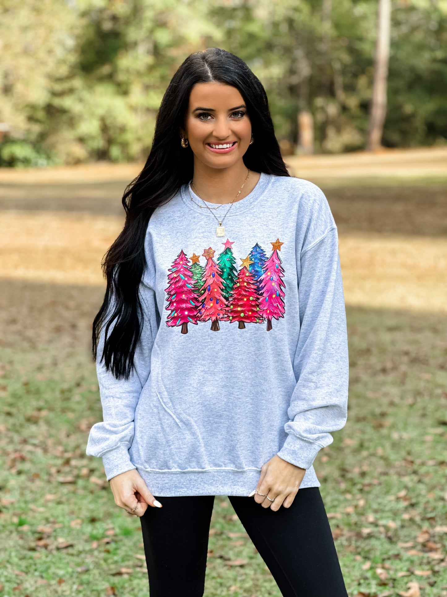 Christmas Tree Sweatshirt -grey