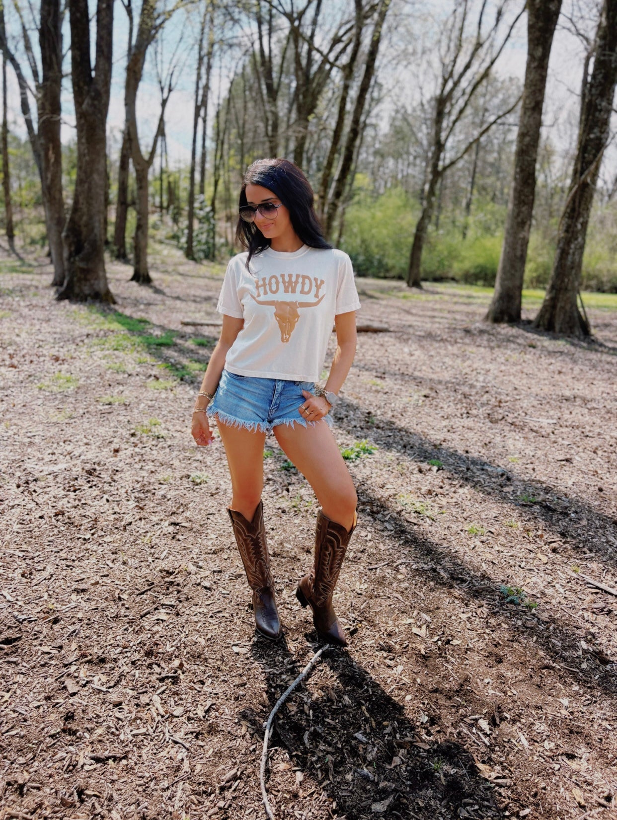 Howdy Longhorn Tee - Ivory