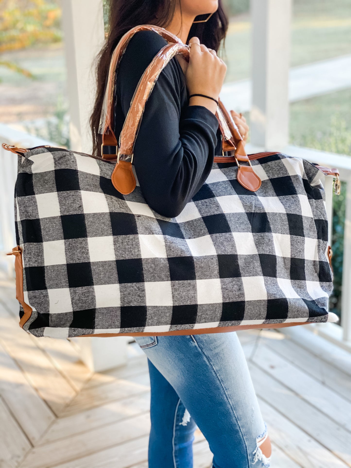 Buffalo Plaid Print Tote